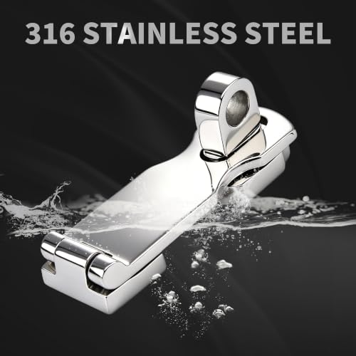 Image of Stainless Steel Hasps Marine Grade 316 SS Boat Latches Heavy Dudy Door Latch with Screws (D-2 Pack)