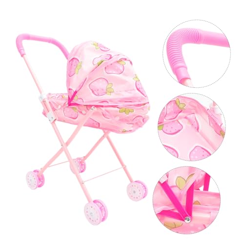 VANZACK Kleiner Puppenwagen Leicht mit Stauraum Realistischer Kinderwagen für Mädchen Puppenwagen für Rollenspiele und Puppenaccessoires – Bild 6