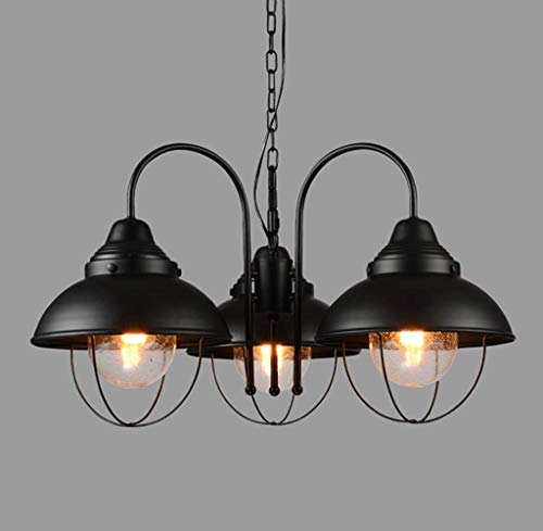 Lustre en fer forgé GZ Décoration suspension haut de gamme verre retro