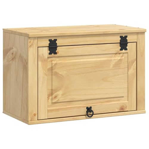 Mhdvray Armoire de cuisine SKI marron miel 60 x 32 x 40 cm en pin massif - Meuble bas moderne avec porte - Armoire de rangement compacte et polyvalente pour...