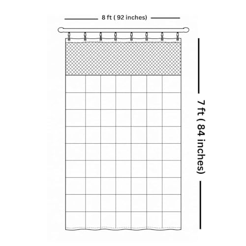 Image of RJO Hospital Curtains White Zigzag W-8 x L-7 FT