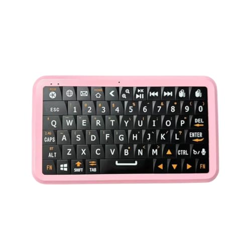 Winmaxle Mobdel B1 Mini ワイヤレスキーボード 3軸ジャイロスコープ内蔵 64キー 7RGB照明オプション QWERTYレイアウト 充電式バッテリー Windows/Mac/iOS/Android/iPad OS/Linux用 (ピン