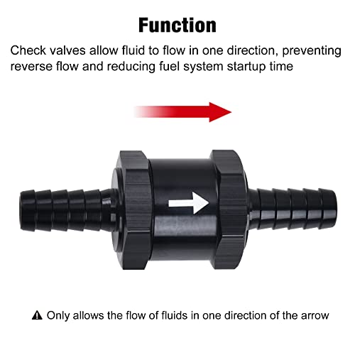 Evil Energy 3/8" Fuel Check Valve One Way Inline Non Return Diesel Gasoline Black(10Mm Od,2Pcs) #TOP5