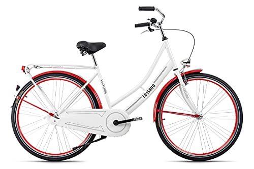 KS Cycling Hollandrad 28'' Tussaud weiß-rot singlespeed RH 49 cm – Bild 3