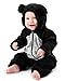 Funzies Veste légère en Laine Polaire - vêtement d'extérieur Pyjama pour bébé Ours Noir/Blanc 0-3 Mois