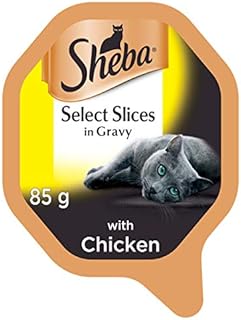 Sheba Select Slices Adult 1+ Wet Cat Food Tray with Chicken in Gravy, 85g