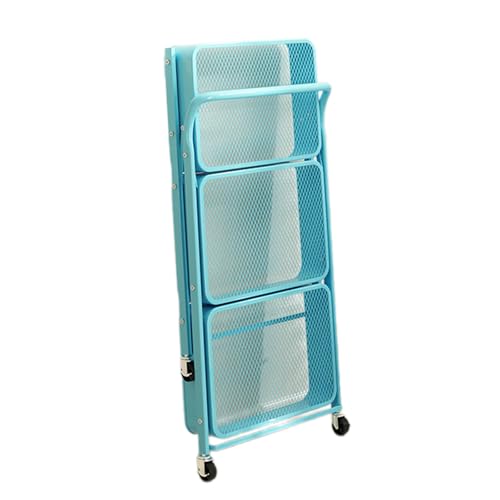 YUPEIUKLI   Carrito Plegable para Viajes con asa, Estante de Almacenamiento de Acero al Carbono, Estante de Almacenamiento móvil para Compras y Viajes
