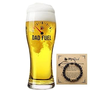 Luka Tech Father‘s Day Gifts for Dad from Son Daughter, Funny Beer Glass 450ml,Unique Birthday Gifts for Dad,Men,Grandpa,Father,Fathers Day