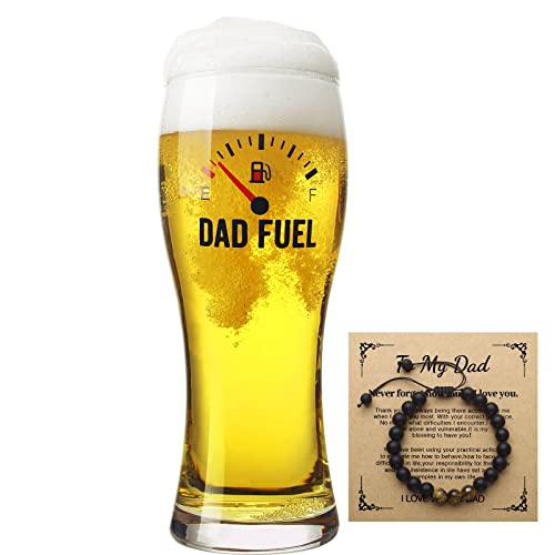 Luka Tech Father‘s Day Gifts for Dad from Son Daughter, Funny Beer Glass 450ml,Unique Birthday Gifts for Dad,Men,Grandpa,Father,Fathers Day