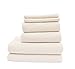 FINA Ultra Absorbent Microfiber Waffle 6-Towels Set - 2 Body(29" X 55"), 2 Hair(19" X 39") N 2 Hands(12" X 12") Towel. (Linen)