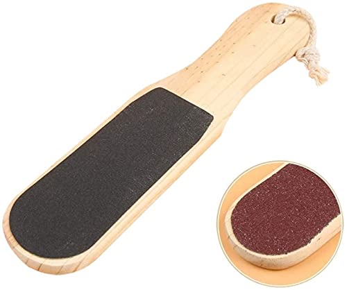 Double-sided Wood Foot Rasp Dead Skin Callus Remover Foot File Exfoliating Brush Wooden Handle Pedicure Scrubber
