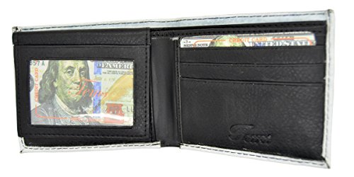 Men's Handcrafted Faux Leather Flip ID Bifold Wallet Old Hundred Dollar Bill2