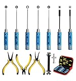 13-Piece RC Tool Kit with Hexagonal Screwdrives, Box Sockets, Long Nose & Wire Cutter, Ball Joint Tool & Nylon Storage Bag for RC Cars, Trucks, Helicopters, Drones - USFULL PRO