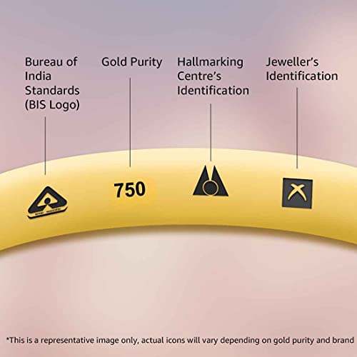 Image of P.C. Chandra Jewellers Bis Hallmarked 18Kt (750) Yellow Gold Beautiful Floral Studs With Petals Studs Earrings For Women & Girls - 1.15 Grams