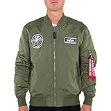 Bomberjacke für Herren Alpha Industries Herren MA-1 TT Glow In The Dark Bomberjacke, Sage-Green, 3 XL