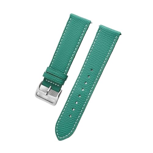 yangfangmei Lederarmband Herren Damen Retro Schnellverschluss Ersetzen Armband Uhrenarmband Gürtel(Green white, 18mm)