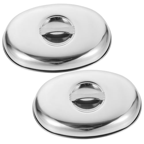 SHINEOFI Cubierta de Acero Inoxidable para Bistec y Vaporera Tapa de Alimentos Redonda de Resistente la Oxidación Mantiene Frescura y Facilita Cocción al Vapor para Cocina y Planchas
