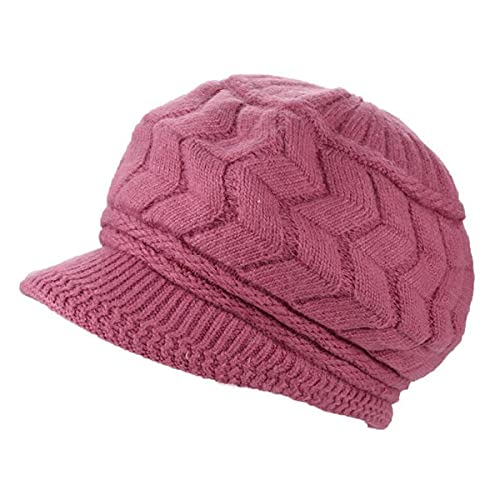 Image of Women Winter Warm Knit Hat Slouchy Beanie Cap with Visor.