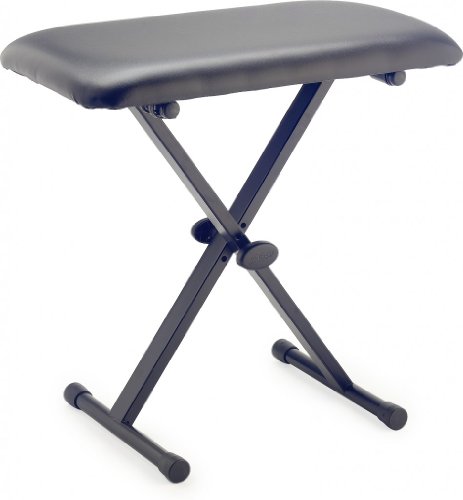 Stagg KEB-A20 Adjustable Keyboard Bench with X-Style Folding Legs - Black