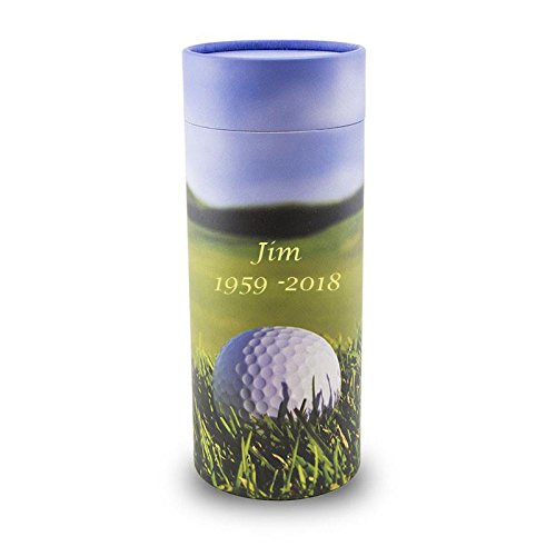 OneWorld Memorials Golf Paper Biodegradable Urn for Spreading Ashes - Large - Holds Up to 200 Cubic Inches of Ashes - Green and Blue Urns for Scattering ashes