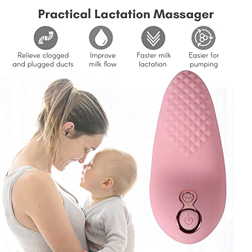 Massageador de lactação de silicone macio Massageador de mama confortável 9 modos de vibração 3 forç