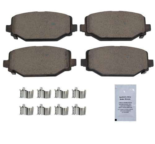 Image of HUSCH D1596 Rear Ceramic Brake Pads Kit Fit For Chrysler Town & Country 2012-2014, For Dodge Grand Caravan 2012-2020, For Journey 2012-2020, For Ram C /V 2012-2015, For Volkswagen Routan 2012-2014
