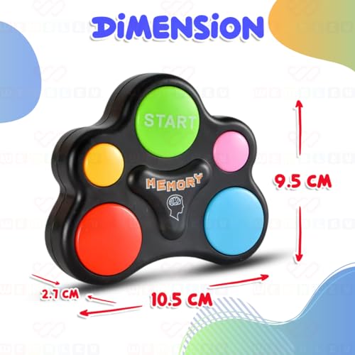 Image of Wembley Glow Quest Memory Game|Handheld Indoor Game for Kids| Engaging Toy with Lights and Sounds| Premium Game with 30-Level Brain Challenge| Gift Option for Kids Ages 7+ & Up (Multicolor)
