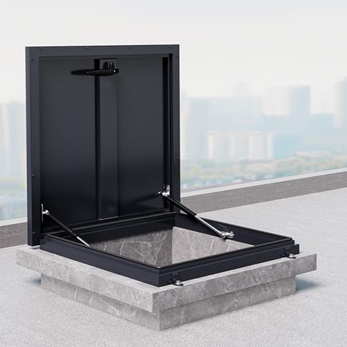 Escotilla de acceso de techo galvanizada resistente, resistente a la intemperie, plana para solarium, garaje, sótano, pozo de iluminación
