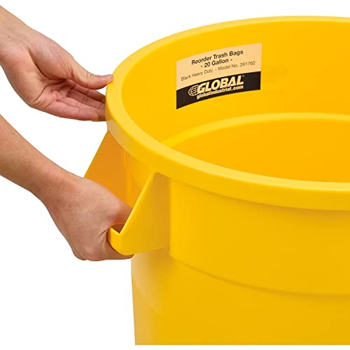 Caneca de basura redonda 20 gal plástica amarilla miniatura 4