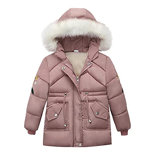 Spritumn-Home Filles Manteau D'hiver Enfants Chaud Fourrure À Capuche Blouson Manteau Enfant Garçon Fille Doudoune à Capuche - Veste à Manches Longues Sport bébé Ski Vêtement 2-7 ans