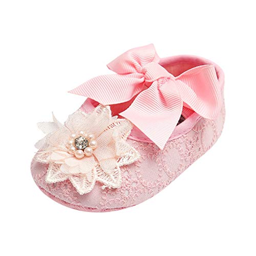 0-18 Meses,SO-buts Bebé Recién Nacido Otoño Invierno Lentejuelas Cálidas Bowknot Moda Niño Primeros Caminantes Zapatos para Niños + Diadema, Zapatos De Bebé con Diadema (Rosado,6-12 Meses) Cover