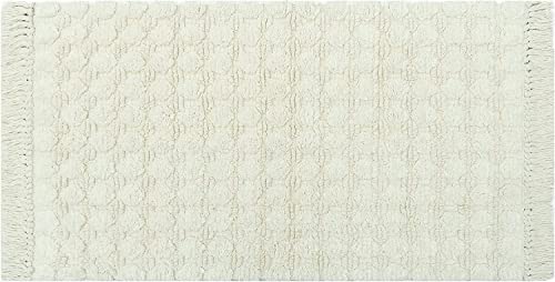 Image of THE HOME TALK Cotton Bathmats | Water Absorbent Runners | Regular Striped Rugs | Floor Mats for Kitchen, Bathroom & Sink | Ultra Soft Mats | Non-Slip Store (Ivory, 21 x 34 in)