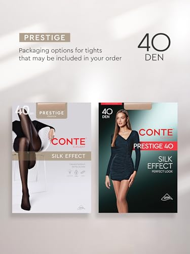 Image of Conte Women's Classic Silky Semi Opaque Pantyhose Tights Prestige 40 Den