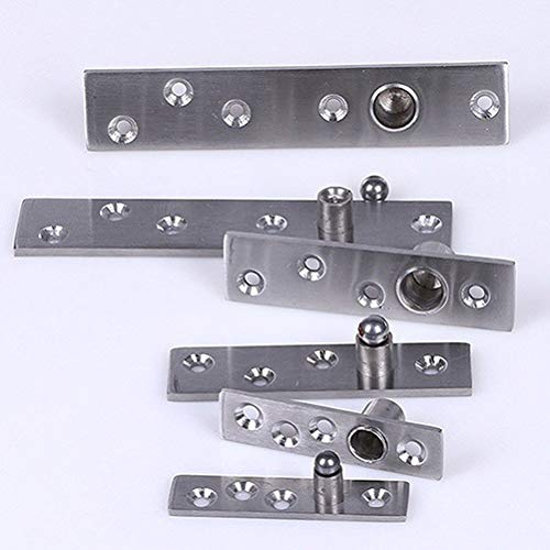 ZBQQP Hinge, 1 Pair 75Mm/100Mm/150Mm Core Shift Closet Pivot Hinge Up Down Conceal Furniture Rotating Stainless Steel Hardware Door 360 Degree for Internal Doors Cabinet Screens(150mm)