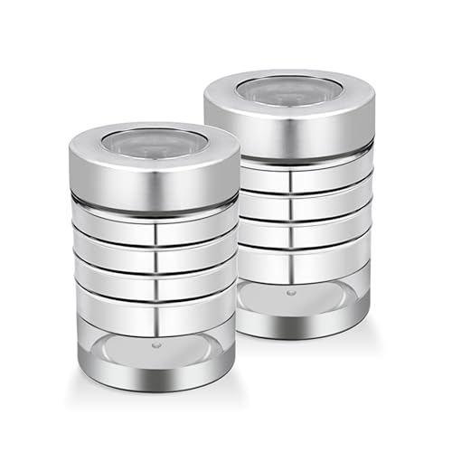Image of Classic Steels Utility Canister Set of 2, 1000 ml | Airtight Stainless Steel Kitchen Storage Containers with See-Through Window & Top View Lid | Spices, Dry Fruits, Tea, Sugar | Mirror Finish Silver