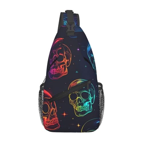 Bolso cruzado con diseño calaveras coloridas miniatura 1