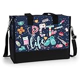 Aesthetic Tote Bag for Women. Waterproof Large Shoulder Bag with Pockets and Zipper for Travel, Grocery and Work. Gift for PCT. PCT Life.