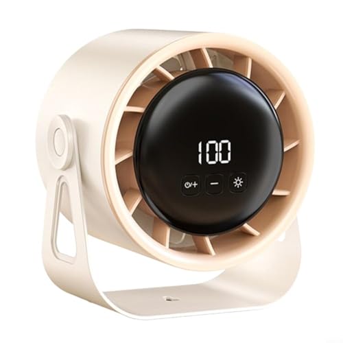 Sileduove Ventilador de escritorio recargable, circulador de aire de montaje en pared con ajustes de 100 velocidades, batería de 4000 mAh, pantalla LED, para oficina en casa, dormitorio, uso versátil