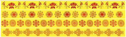 Image of Rangoli Kolam Stickers for Home Entrance & Pooja Room | Vinyl /Self Adhesive, Waterproof, Floor Decoration for Diwali, Navratri & Festivals (Combo Pack of) YP4