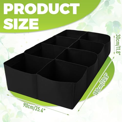 Huerto-Urbano-Terraza-180-x-90-x-30-Cm-8-Bancales-para-Huerto-No-Tejida-para-Plantas-Grandes-Macetas-Bolsa-de-Cultivo-de-Tela-Reutilizable-Macetero-Bolsa-para-Tomates-Flores-Jardinera-Exterior