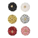 TIDTALEO 6個 亮片ミニフォームパンプキン 秋の感謝祭 ハロウィン飾り付け 軽量ポータブル 多用途人工かぼちゃ オータム収穫パーティーデコ