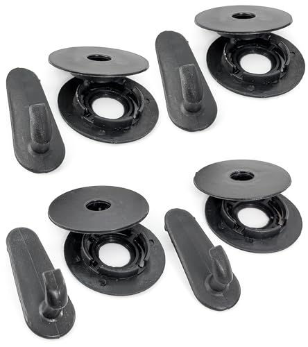Clips tapis de sol en plastique noir Click&Fit - Fixation moquette ronde haute résistance