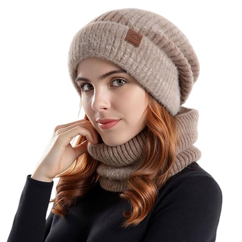 Écharpe d'hiver pour femme et bonnet souple pour les sorties par temps froid