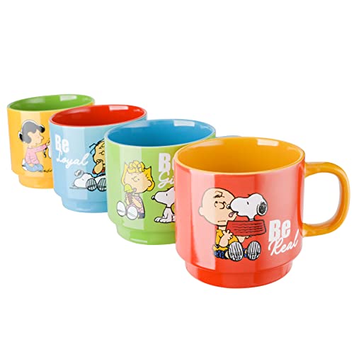 Tasses empilables Snoopy Peanuts en grès avec support lot de 4 - 8
