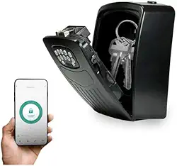 Mini Cofre Digital para Chaves, Bluetooth, Montagem em Parede, com App de Acesso Remoto, Ideal para Airbnb e Hotéis