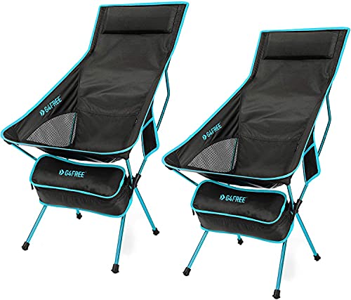 G4Free Lot de 2 Chaise de Camping Portable Léger avec Appui-tête à Dossier pour Pique-Nique Plage Randonnée Pêche Jardin