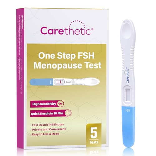 [5 Pack] Carethetic FSH Menopause Test Kit - Midstream At-Home Menopause Test, High-Sensitivity FSH Detection for Perimenopause & Fertility Monitoring