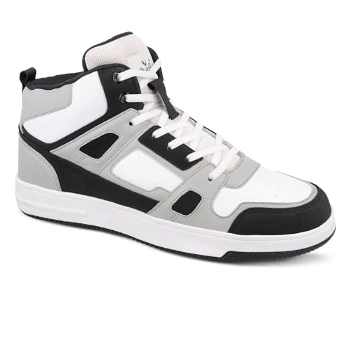 Image of WALKAROO High Top Casual Sneakers for Men's|Stylish and Comfortable|Cushion Insole and Slip-Resistance Outsole|Perfect Casual Wear|WY3466