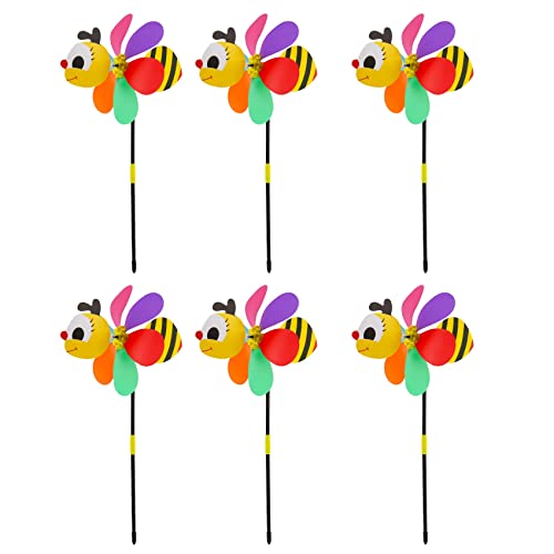 Quystetes 6 Uds, Molinillos de Viento de Abeja, Molinos de Viento de Animales en 3D, Estacas de JardíN, Adornos para CéSped, Patio, DecoracióN de Fiesta