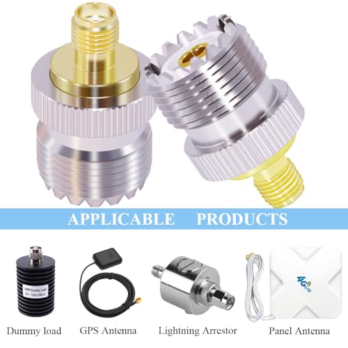 Adaptador CNARIO PL259 Hembra a SMA Hembra, 2 piezas miniatura 6